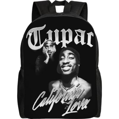 Populaire Rapper 2pac Rugzak voor Mannen Vrouwen Cool Middelbare School Wandelen Reizen Dagrugzak Tupac College Canvas Tassen Cadeau