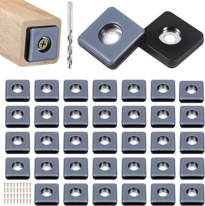 36 Stuks Teflon Glijders voor 25 mm Vierkante Meubels met RVS Schroeven - Effectieve Bescherming voor Stoelen en Vloeren
