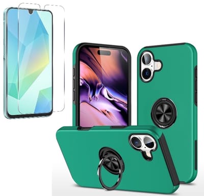 Backcover Shockproof Inclusief Screenprotector Gehard Glas - Hoesje Geschikt voor: Samsung Galaxy A06 - Groen