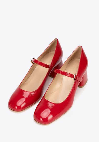Wittchen Dames rode leren pumps met bandje