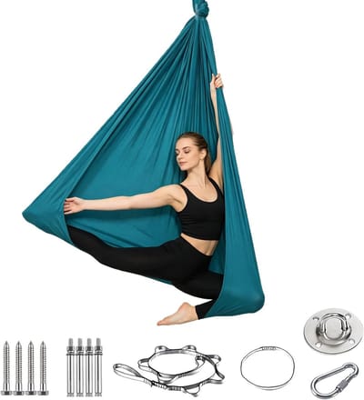 Hammock Set met Yoga Towel en Installatiemateriaal voor Indoor Swing en Gymgebruik - 150 x 280 cm, 200 kg Draagvermogen