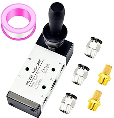 Luchthendel Ventiel 3/8" BSP - Pneumatisch 5-Weg 2-Positie Handbediening