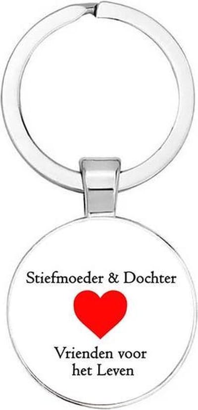 Akyol - Stiefmoeder & dochter vrienden voor het leven Sleutelhanger - Mama/Moeder - Stiefmoeder - Leuk kado voor je stiefmoeder om te geven - 2,5 x 2,5 CM