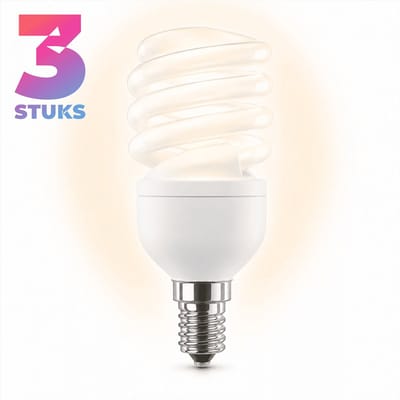 3x Spiraal Spaarlamp E14 - 13W - Daglicht (6400K) - 780 lm - 10 jaar - Niet Dimbaar