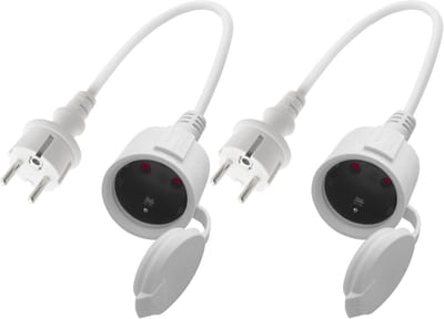 Verlengkabel Kort - Netsnoer Stekker - Buiten Gebruik - Spatwaterdicht IP44 - 3 Meter - Wit