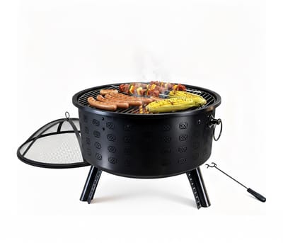 Vuurschaal - Ø 66 cm - voor buiten - met bbq rooster