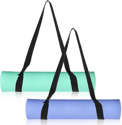 Unyqoos® Verstelbare draagriemen voor yogamatten en sportmatten in zwart, set van twee