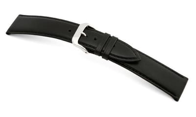 Lederband Arezzo 10mm zwart, glad