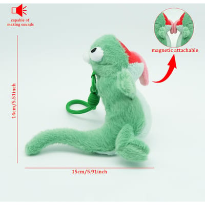 Treasuringu Nouvelle Poupée Peluche Lézard Anime Lézard Jouets Peluches Vocalisables Jouets Peluches Animaux Doux Cadeaux d'Anniversaire blue