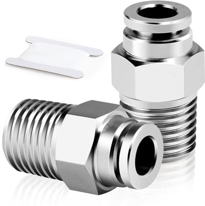 Dailygoody - Pneumatische Koppelingen - 8mm OD x 1/8 inch - Duurzaam en Robuust - Zilver - Push to Connect - Geschikt voor Diverse Toepassingen - ...