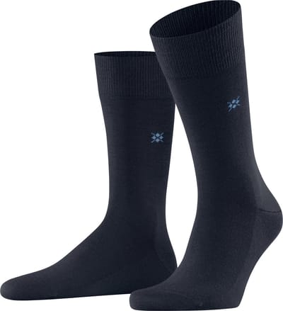 Burlington Leeds eenkleurig katoen wol sokken heren blauw - maat 40-46
