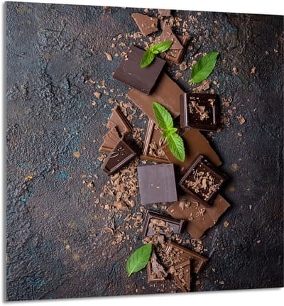 TMK ArtDeko - Glazen Keukenpaneel - 60x65 cm - Chocolade Design