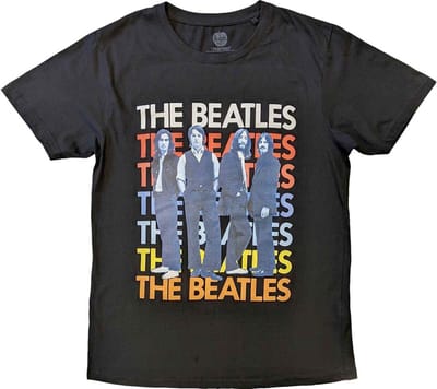 The Beatles - Iconic Multicolour Heren T-shirt - S - Zwart