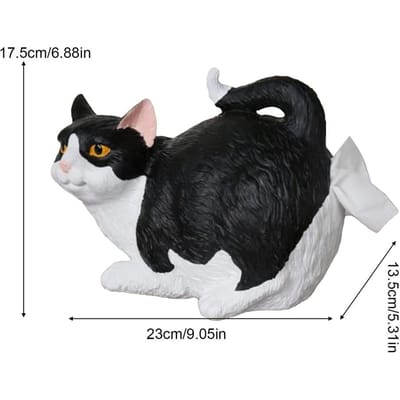 Grappige Kat Tissuehouder Schattige Kattenkont Tissuebox Voor Badkamer Slaapkamer Hars Gezichtspapier Dispenser Voor kaptafel Dressoir Nachtkastje