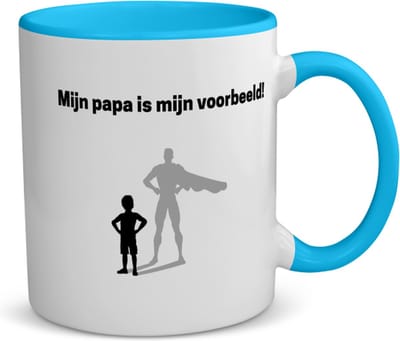 Akyol - mijn papa is mijn voorbeeld koffiemok - theemok - blauw - Vader - goede voorbeeld papa - vader cadeautjes - vaderdag - verjaardag - geschenk - kado - vader artikelen - 350 ML inhoud