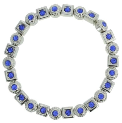 Behave - Klassieke Elastische Armband met Blauwe Stenen