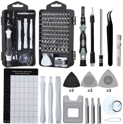 122-in-1 Precisie Schroevendraaierset - Fijnmechanica-gereedschapsset - Smartphone Reparatieset - Bitset met Torx - Magnetisch - Magnetische Mini Schroevendraaierset - Reparatiekit geschikt voor Laptop / Smartphone / Camera / Horloge / Bril / Tablet