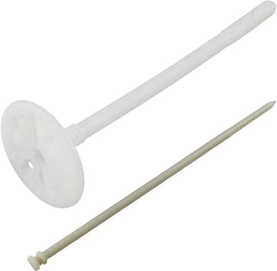 Set van 25 impactpluggen voor isolatie Ø10x200 mm + 25 spijkers 205 mm - nylon - voor thermische isolatiepanelen