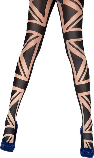 Aristoc Panty - Fashion - Britisch Flag - M/L - 40/44 - Nude/Zwart