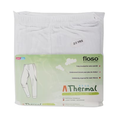 Floso Uniseks Kinderen/Kinderen Thermisch Ondergoed Lange Johns/Pants (Wit)