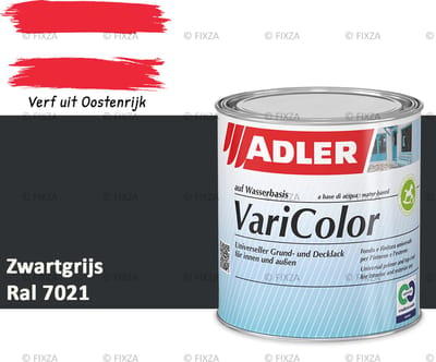ADLER Varicolor Lakverf RAL 7021 – Zwartgrijs 750 ml – 2-in-1 Houtverf, Metaalverf en Kunststof Lak voor Binnen & Buiten