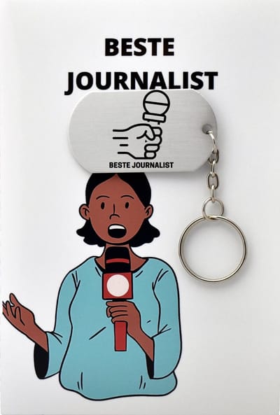 Beste Journalist Sleutelhanger inclusief kaart – Journalist cadeau – beste Journalist- Leuk kado voor je Journalist om te geven - 2.9 x 5.4CM