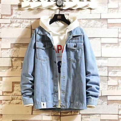 Denim Jas Heren Trendy Losse Lente en Herfst Retro Jas Tops Koppel Trendy Merk 4XL