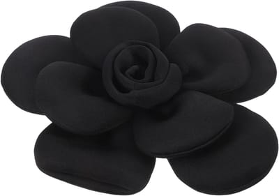 Bloemen Decoratie - Stoffen Applicaties - Kleding Versieren - Driedimensionaal Effect - 22 cm - Zwart