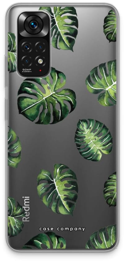 Case Company® - Hoesje geschikt voor Xiaomi Redmi Note 11 hoesje - Tropische bladeren - Soft Cover Telefoonhoesje - Bescherming aan alle Kanten en Schermrand