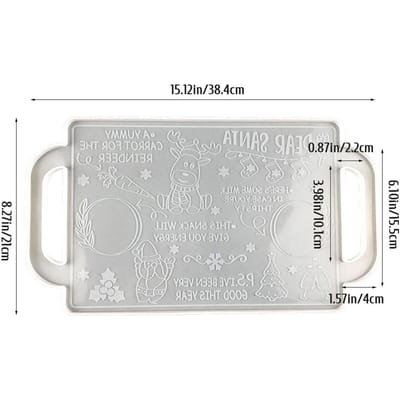 Kerst Dienblad Mal Siliconen Dienblad Mallen voor Epoxy Hars Kerst Kerstman Kous Dienblad Mal met Handvatten voor DIY gray