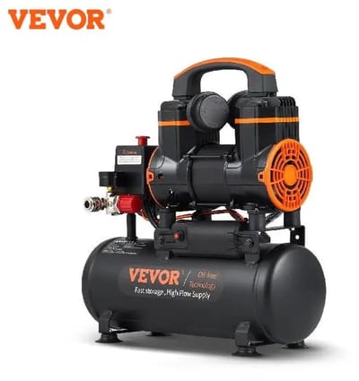 Deliqa luchtcompressor - 35liter - 1800 watt - stille draagbare luchtpomp - olievrij - luchtpomp - draagbare luchtcompressor - compressor - bandenpomp