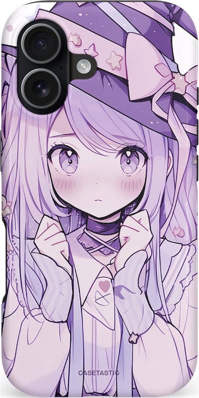 Casetastic hoesje geschikt voor Apple iPhone 17 - MagSafe - Dubbellaagse bescherming - Strik en Staren - Fashion Case - Lila Lichtgrijs Wit Lichtroze