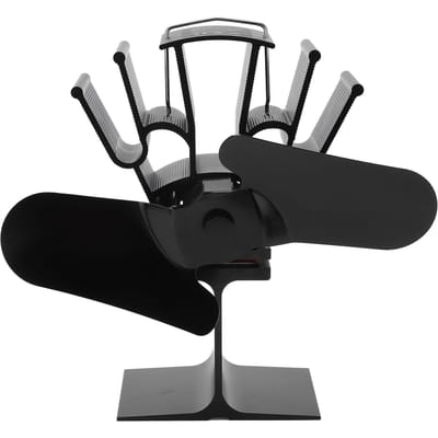 2-blads warmte-aangedreven houtkachelventilator 1200 RPM 25 dB Laag geluidsniveau Hoge temperatuurbestendig voor thuis black