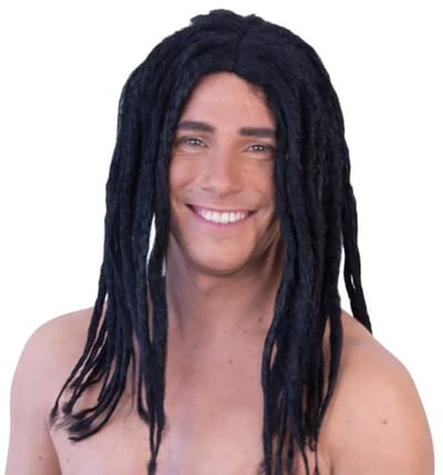 Witbaard Pruik Dreadlock Heren Synthetisch Zwart