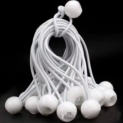 Actie4you® - Elastiek met Bal Blauw - 12-delig - Spanelastiek 15 cm – Tentspanner – Doekspanner - Wit