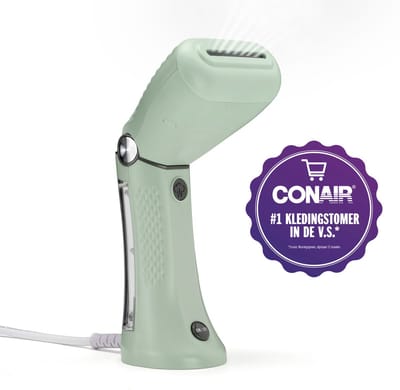 Conair Extreme Steam Handheld Kledingstomer GSC24E, met een afneembare watertank van 90ml, snelle opwarmtijd van 35 seconden, Lichtgewicht Reis Kledingstomer, Wereldwijd Gebruik - Mintgroen