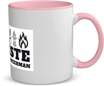 Akyol - beste brandweerman koffiemok - theemok - roze - Beste brandweerman - collega - cadeau - 350 ML inhoud