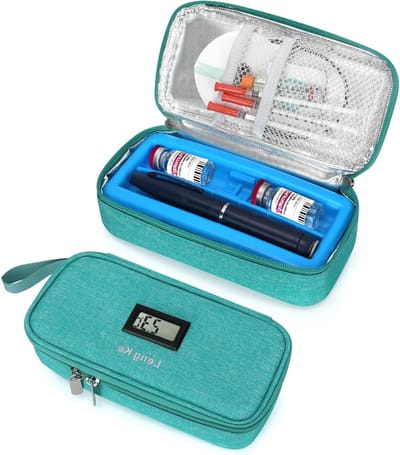 Insuline Isolatie Kit voor Diabetici met 2 Koeltasjes voor Spuiten en Pennen, Y13_Groen - Ideaal voor Reizen en Dagelijks Gebruik