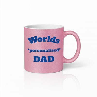 Gepersonaliseerde “Beste Papa Ter Wereld” Roze Mok 330ml – Uniek Vadercadeau Beker