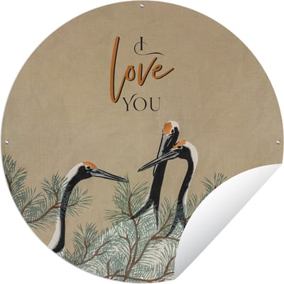 Tuincirkel I love you - Quotes - Spreuken - Liefde - 60x60 cm - Ronde Tuinposter - Buiten