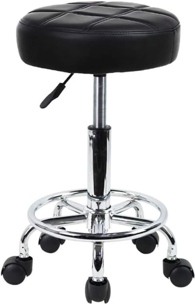 HEZIVO® Zadelkruk op Wielen - Zadelstoel Ergonomisch - Hoogte verstelbaar Krukje - Zwart
