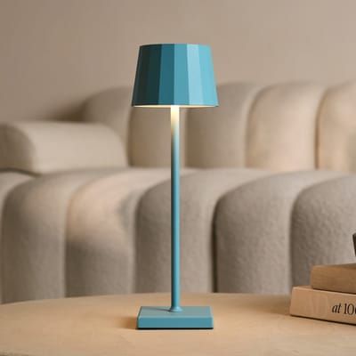 Tavellio William Oplaadbare Tafellamp – H38 – USB en Touch – Tot 120 uur – Amsterdams Blauw