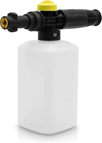 Jet Bottle Snow Foam Lance voor Hogedrukreinigers - Verstelbare Spuitmond, 750ML, Inclusief Auto Detail Borstel voor Effectieve Auto Reiniging en Schuim Generatie
