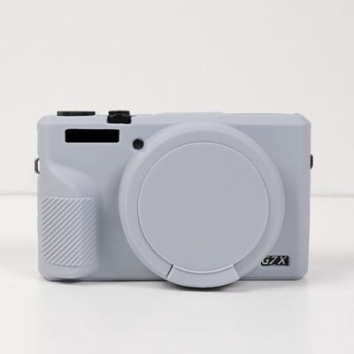 LISM-Geschikt voor Canon G7X Mark III, roze zachte siliconen camerahoes met afneembare lensdop, krasbestendig, Geschikt voor Canon G7X Mark III camera-accessoire-Grijs