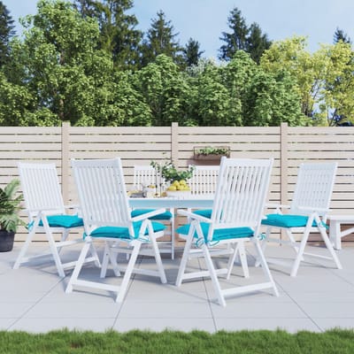 vidaXL - Stoelkussens - 6 - st - 40x40x7 - cm - stof - turquoise