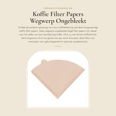 Dailygoods- Koffiefilter 100 Stuks - Koffiefilterhouder nr4 - Koffiefilter Herbruikbaar - Koffiefilter Porselein - Koffiefilter Papier - Conisch Ontwerp - Filterpapier