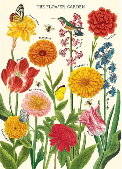 Poster Bloemen - Cavallini & Co - Schoolplaat Flower Garden