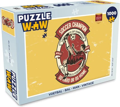 Puzzel Voetbal - Bal - Man - Vintage - Legpuzzel - Puzzel 1000 stukjes volwassenen