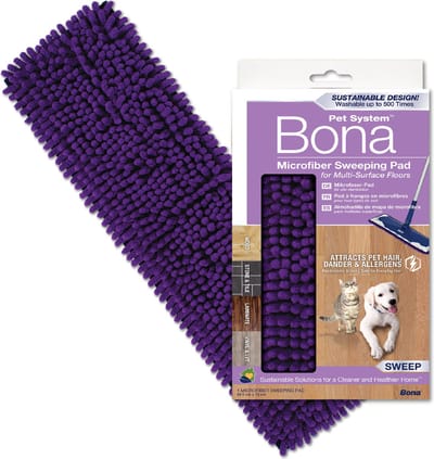 Bona Huisdier Microvezel Pad (Stofpad) - Vloerdoek - Huisdierhaar Verwijderaar - Haarverwijderaar voor Huisdieren - Kattenhaar Verwijderaar - Hondenhaar Verwijderaar