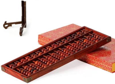 Houten telraam - Rekenhulp decoratie - Rekenen leren - Duurzaam materiaal - 42 cm lengte - Bruin